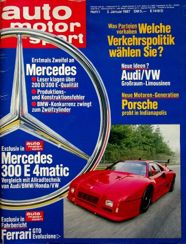 Deckblatt Auto Motor und Sport (01/1987)